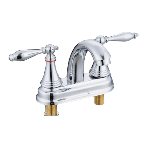 4 inches brass spout  lavatory faucet ,basin faucet, hot and cold mixer .steel,ABS cover、 zinc lever  handles、  ceramic stem  